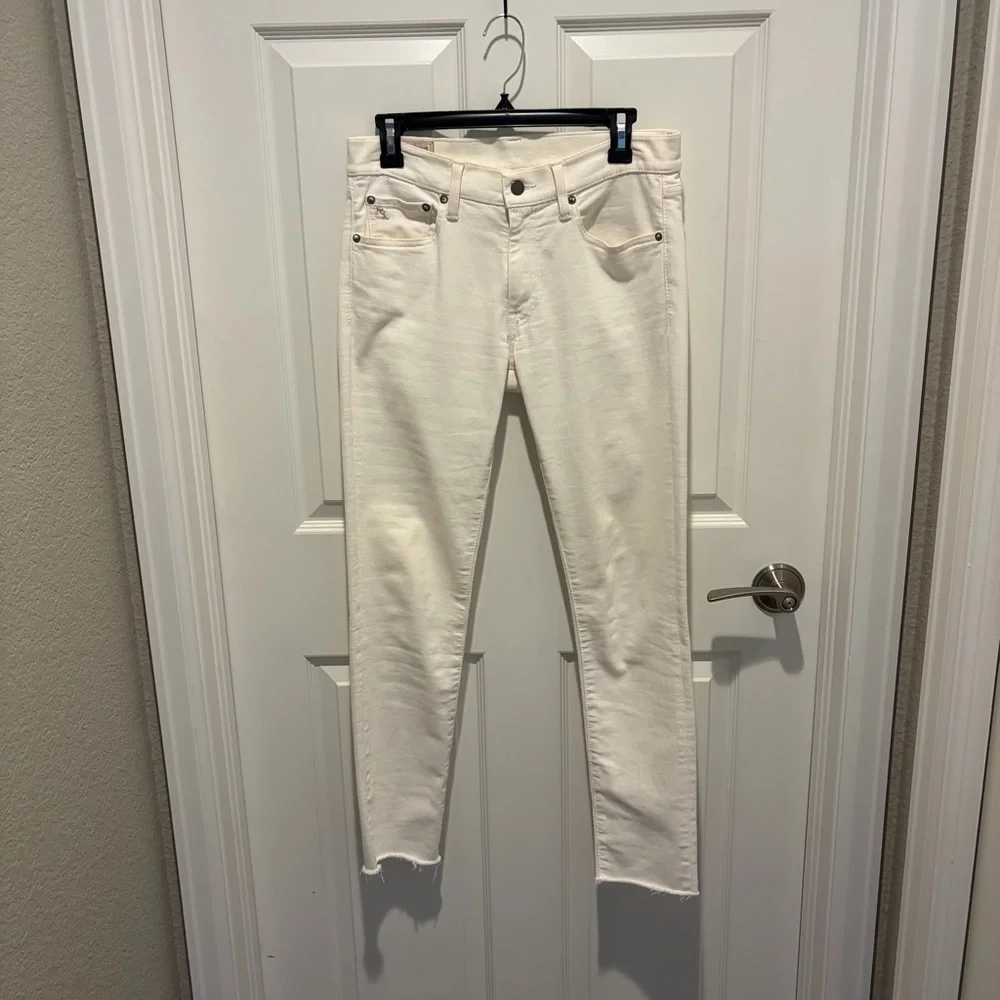Ralph Lauren Polo Cream High-Rise Skinny Jeans - Picture 1 of 7